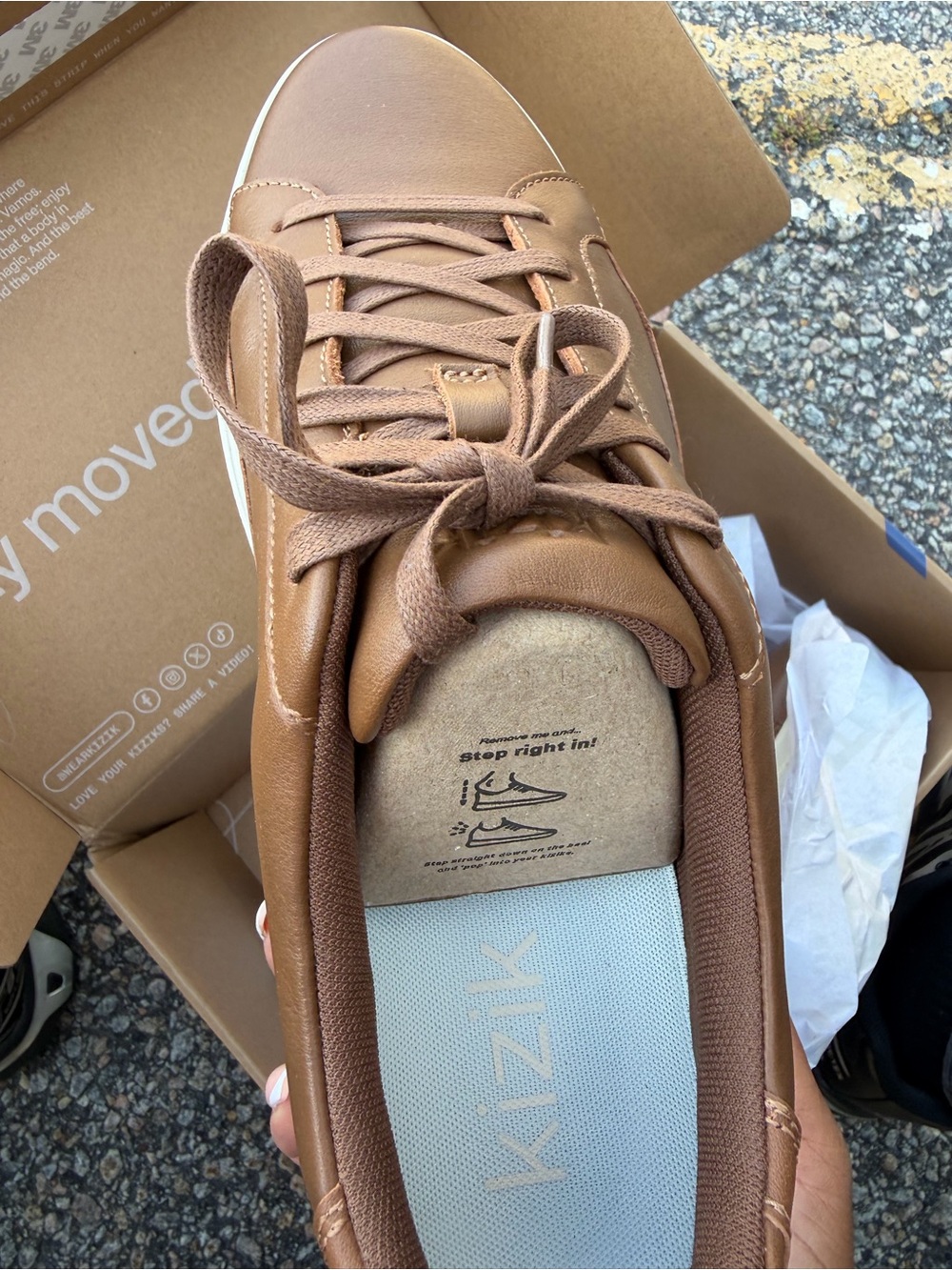 Men's Brown Leather Low-Top Sneakers by Kizik - Picture 3 of 5